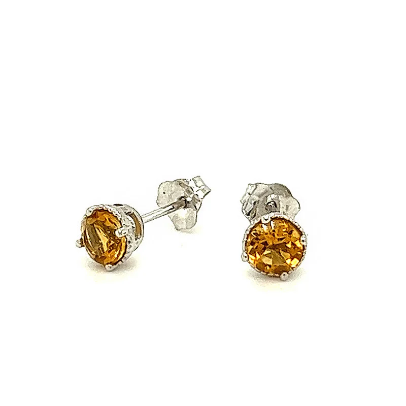 dainty gemstone drop earrings Citrine Stud Earrings