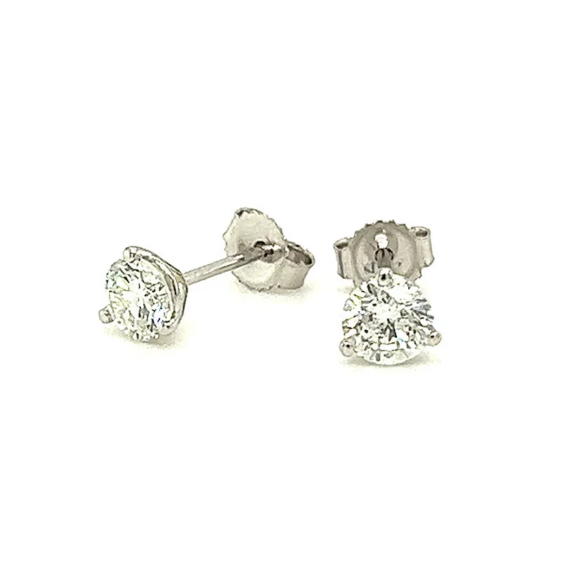 cute cat charm bracelet Diamond Stud Earrings, 0.75cttw