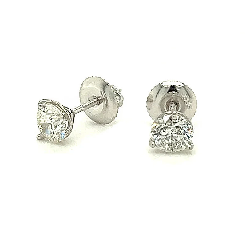 natural turquoise ring handmade 14k White Gold Diamond Stud Earrings, 1.00 Carats Total Weight