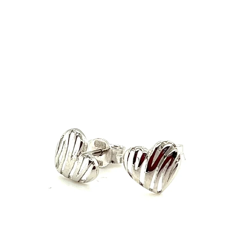 emerald-cut engagement ring halo 14k White Gold Heart Earrings