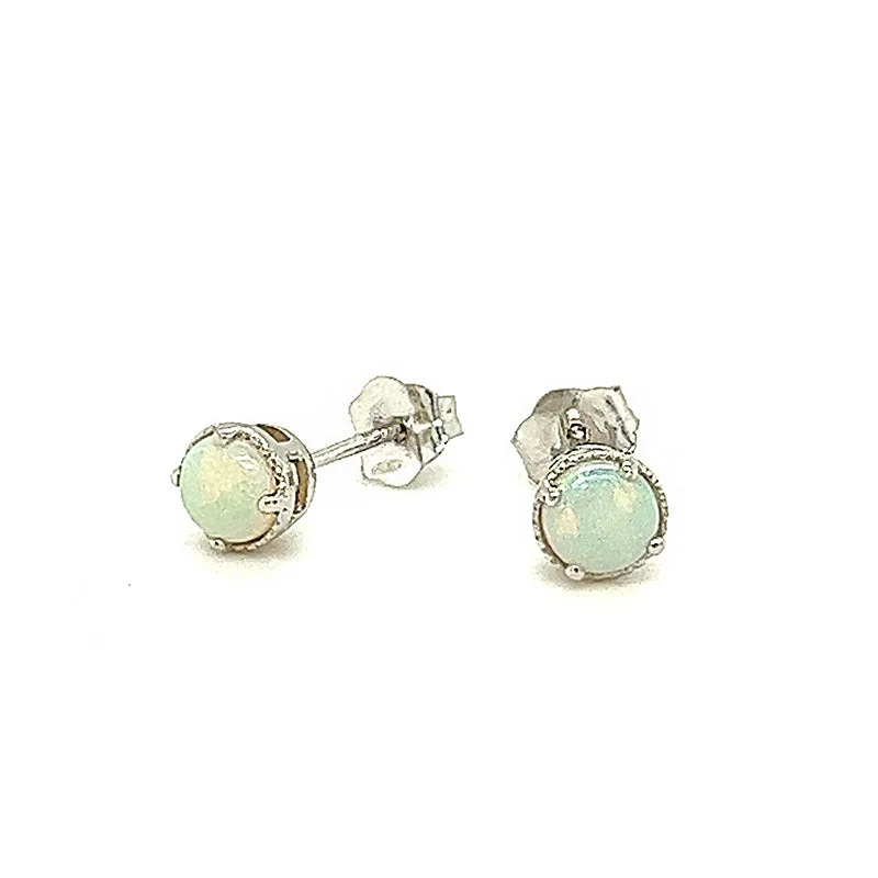 gold initial bracelet personalized Opal Stud Earrings