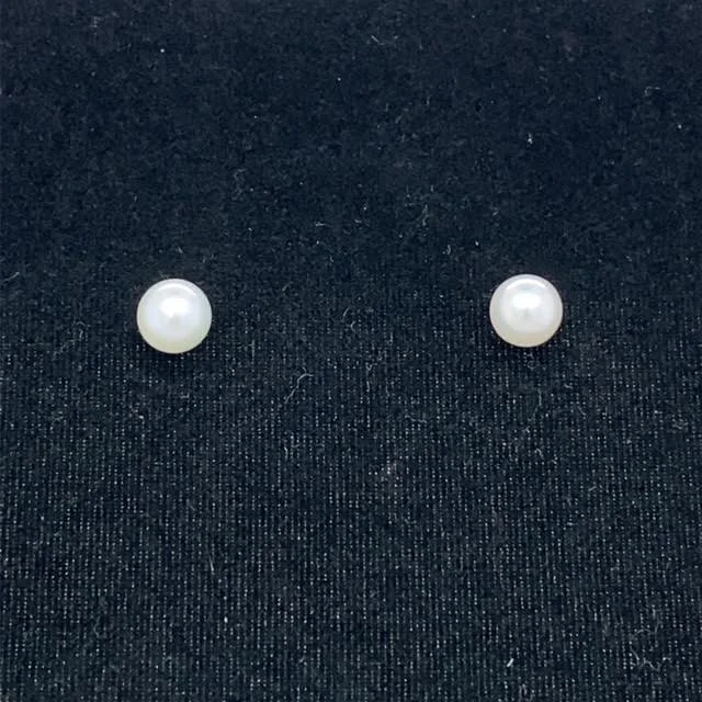 men’s engraved cuff bracelet 14k White Gold Pearl Earrings