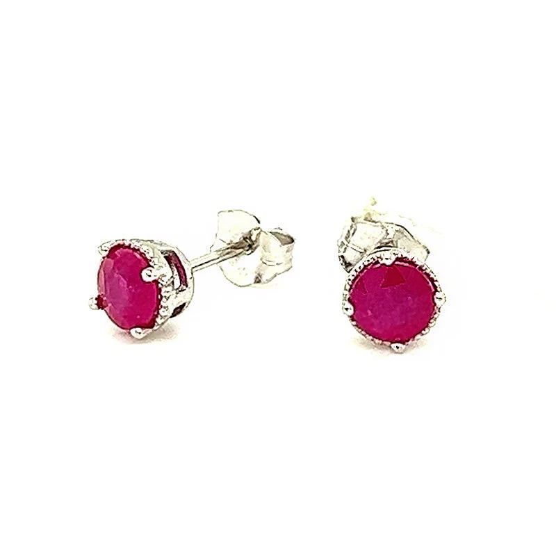 modern geometric drop earrings Ruby Stud Earrings