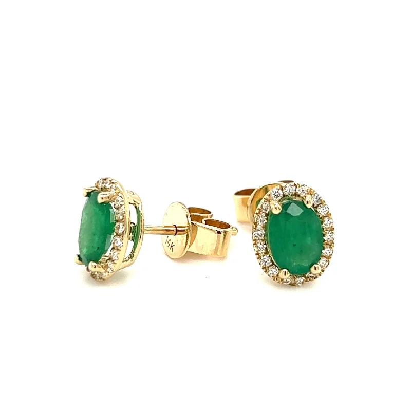 dainty opal nose ring Emerald and Diamond Earrings