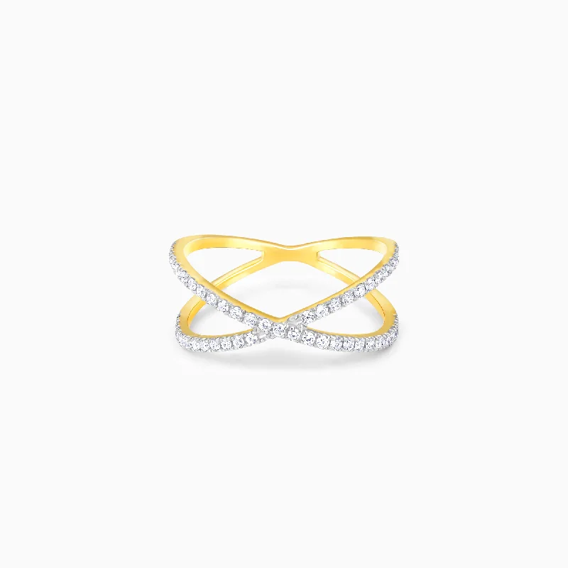 pearl stud earrings classic Gold Entwined Journeys Diamond Ring