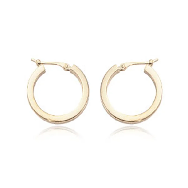 rose gold bezel ring 18mm Yellow Gold Square Tube Hoop Earrings