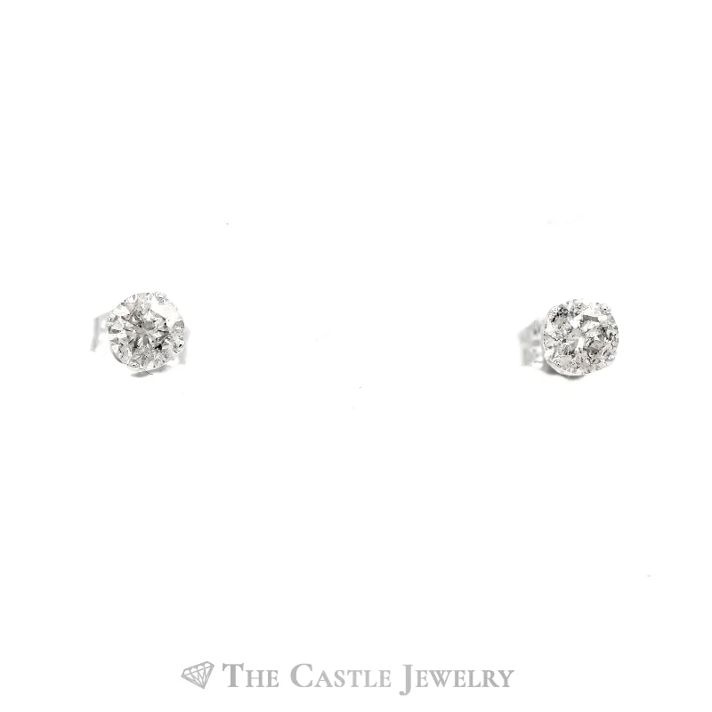delicate heart stud earrings 3/4cttw Round Brilliant Cut Diamond Stud Earrings in 14k White Gold delicate heart stud earrings 3/4cttw Round Brilliant Cut Diamond Stud Earrings in 14k White Gold