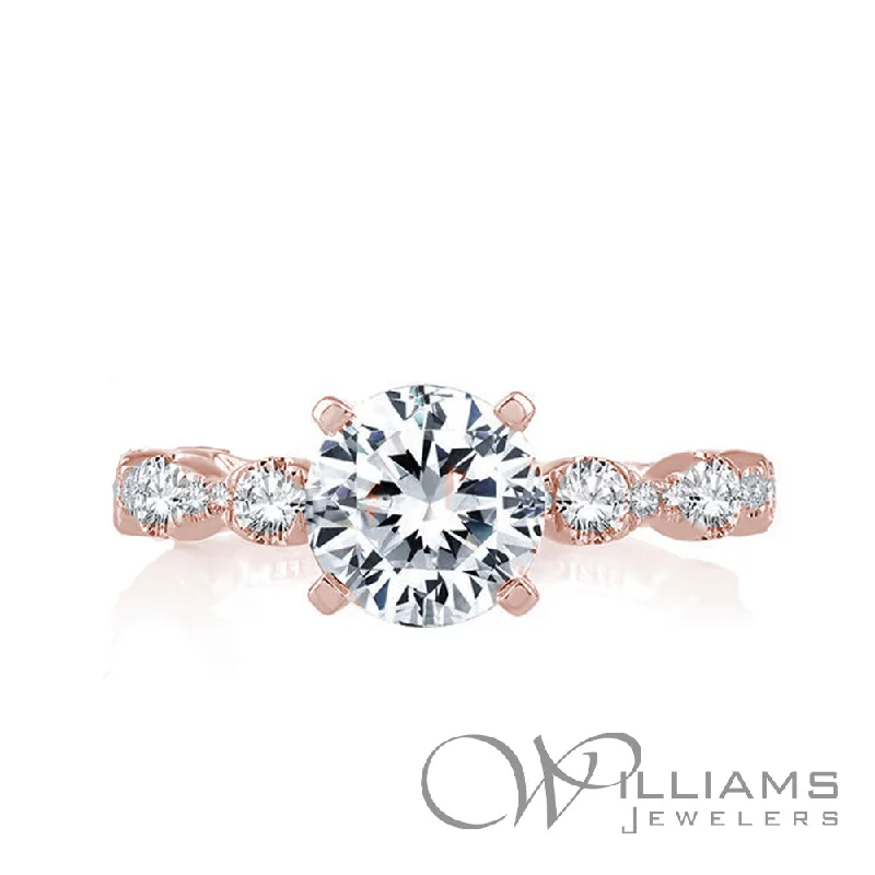 delicate floral wedding band A Jaffe 14 Karat Diamond Engagement Ring