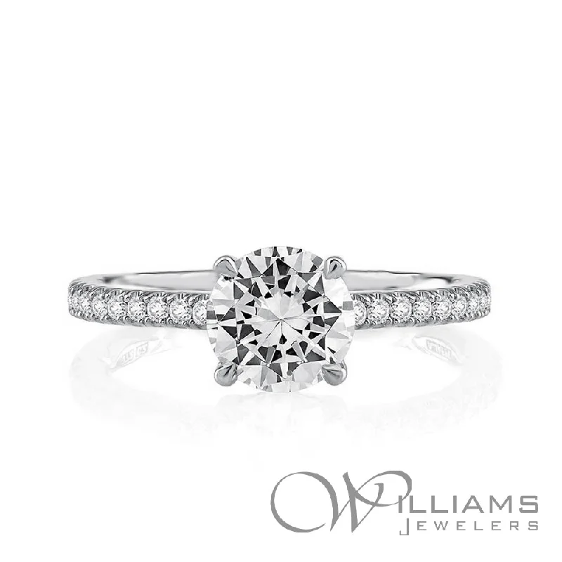 dainty lotus flower ring A Jaffe 14 Karat Diamond Engagement Ring