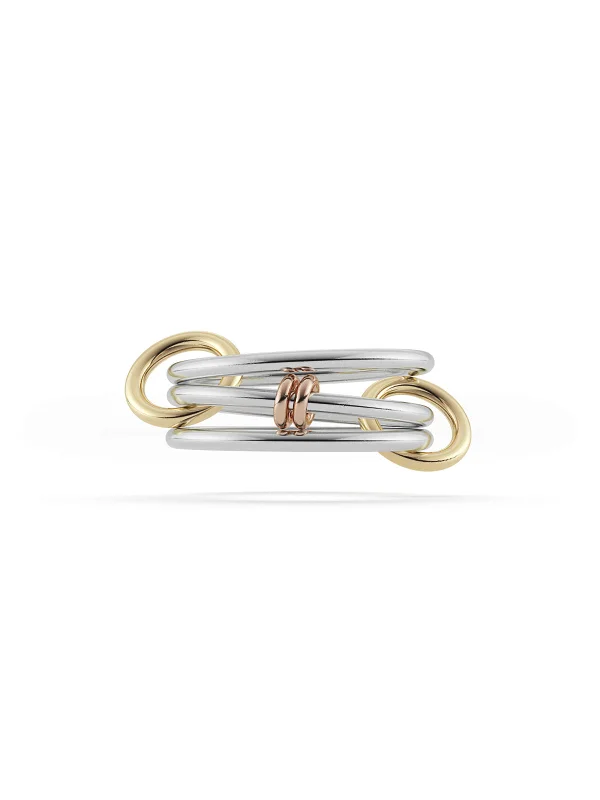 silver lotus flower earrings Acacia SG Sterling Silver, Yellow & Rose Gold Ring