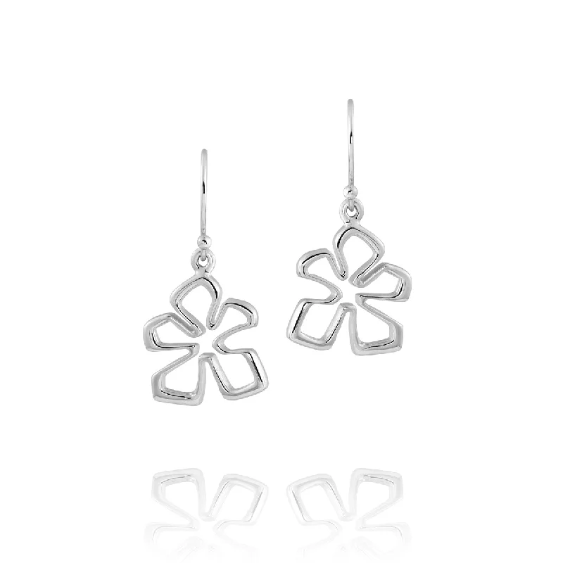 white gold diamond cluster ring Small Open Tiki Flower Earrings