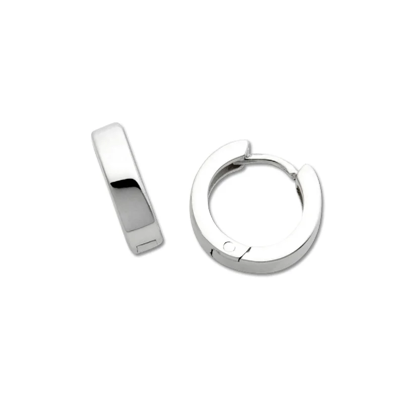 minimalist silver stacking bangles Thin Square Snap Hoop