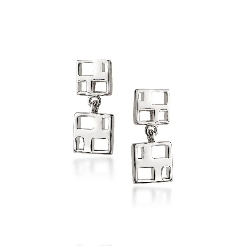 simple gold bar stud earrings Windows Drop Earrings