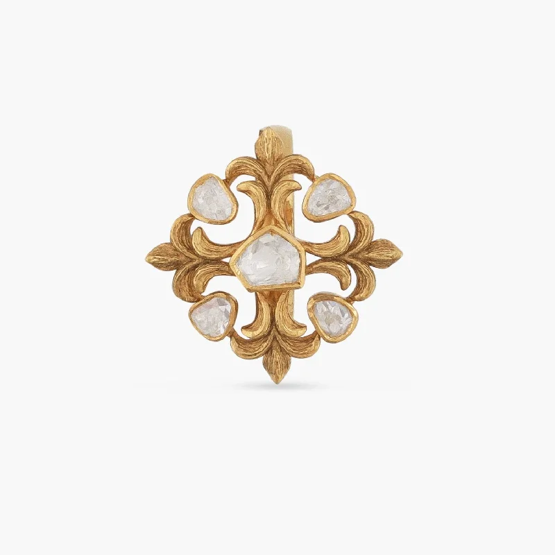minimalist disc pendant necklace Baroque Statement Moissanite Silver Ring