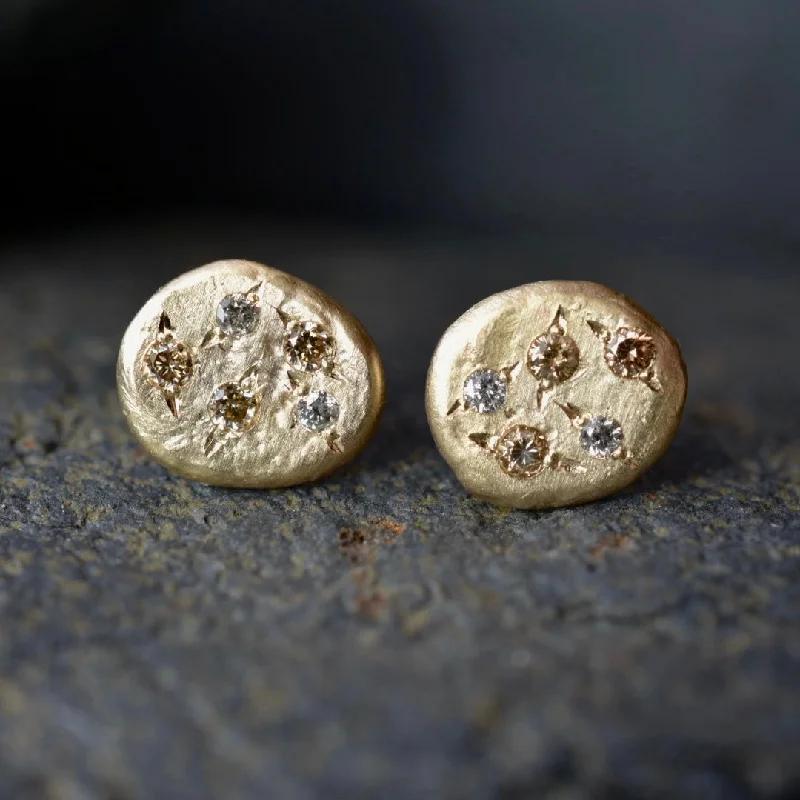 custom nameplate bracelet silver Beach Stone Stud Earrings | Gold