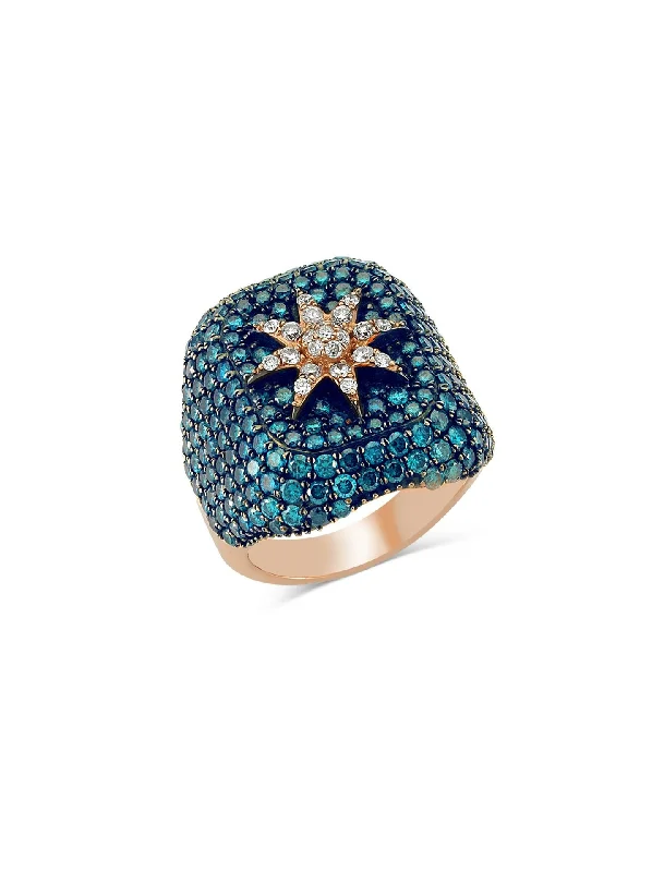celestial constellation necklace silver Venus Star, 14K Rose Gold + Blue Diamond Ring celestial constellation necklace silver Venus Star, 14K Rose Gold + Blue Diamond Ring