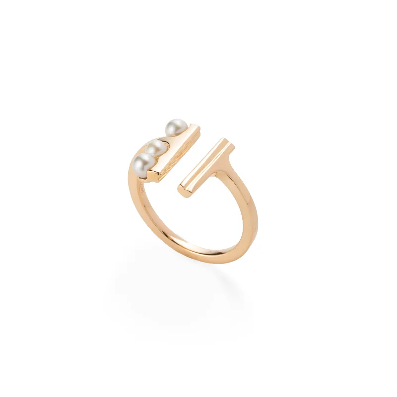 vintage art deco engagement ring "Beluga" Pearl Cuff Ring