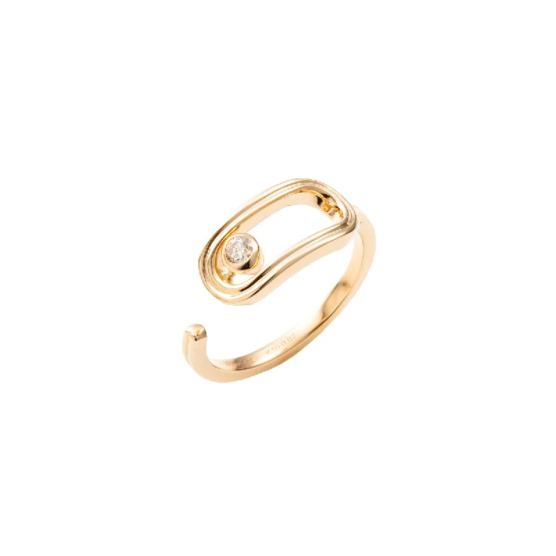 bezel set engagement ring modern 【Made-To-Order】 "Beluga" Oblong Diamond Ring