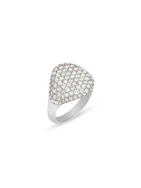 unique gemstone cocktail ring Bling Pinky White Gold Ring