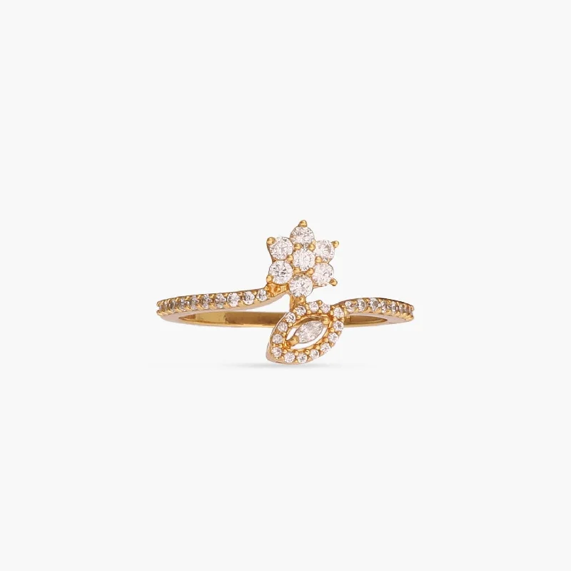 rose gold bar bracelet personalized Bloom CZ Delicate Silver Finger Ring