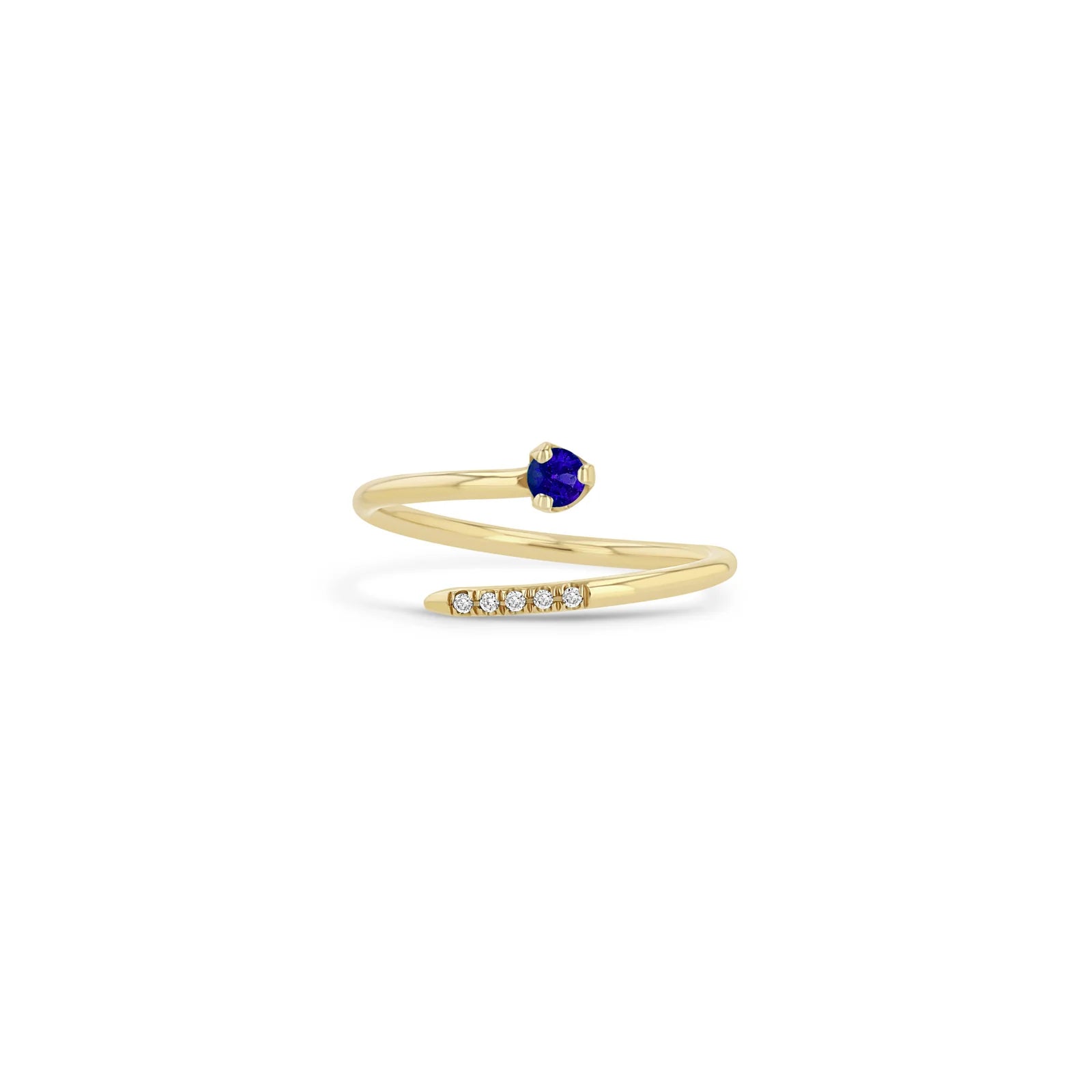 handmade antique silver bangle Blue Sapphire and Diamond Bypass Ring