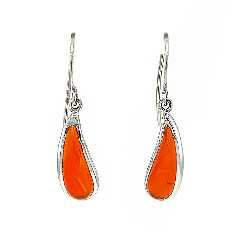 minimalist pearl pendant necklace Carnelian Earrings