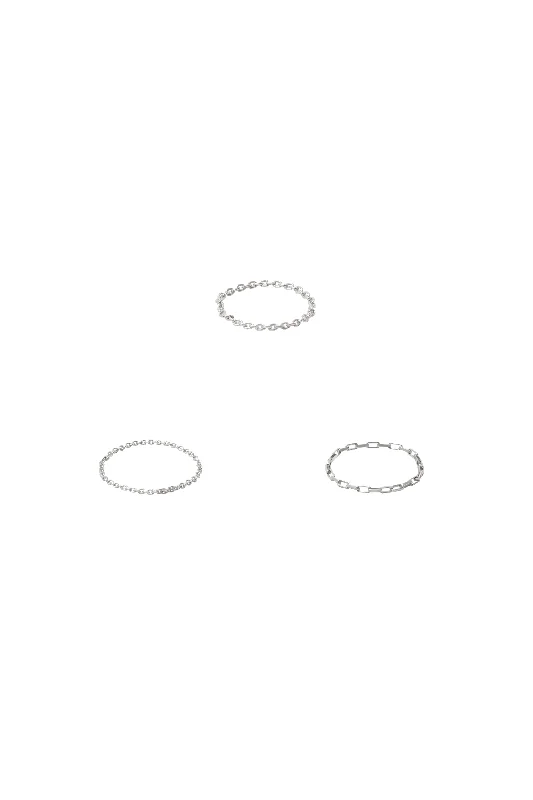 gothic black onyx ring men Chain Ring Sterling Silver