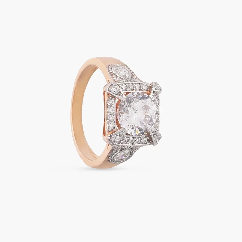 tiny gold huggie hoops Chestnut CZ Silver Ring