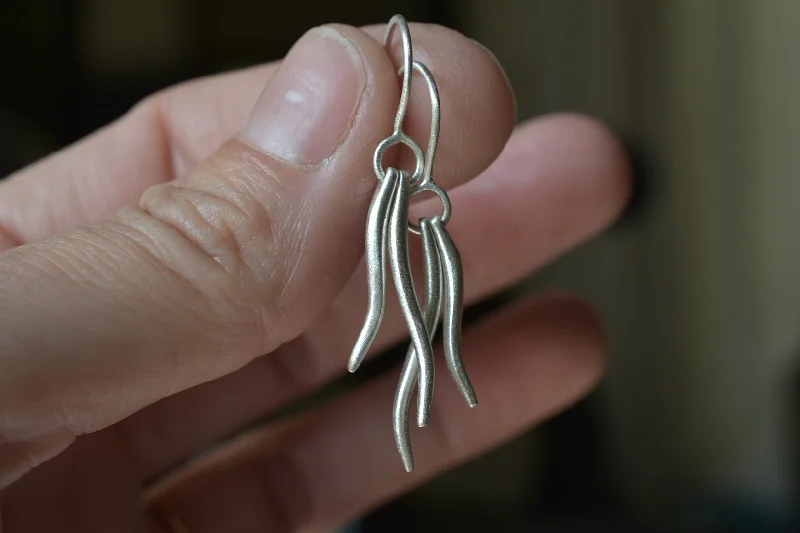 unique crystal bar necklace Sea Grass Earrings / Short