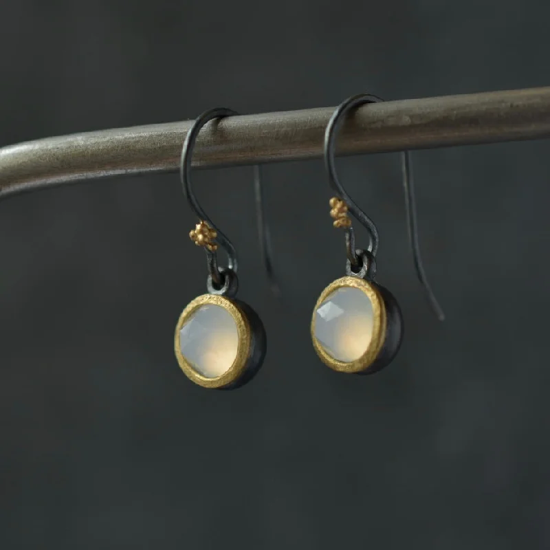 emerald-cut ruby eternity ring Chalcedony Kettle Earrings