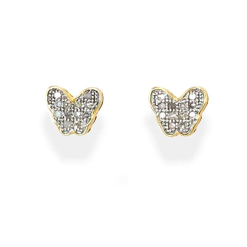 moissanite engagement ring affordable Pave Diamond Butterfly Stud Earrings in 10K Gold moissanite engagement ring affordable Pave Diamond Butterfly Stud Earrings in 10K Gold