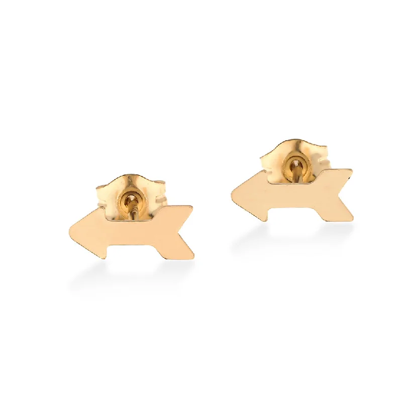 sapphire engagement ring halo Tiny Arrow Stud Earrings  | 14K Gold