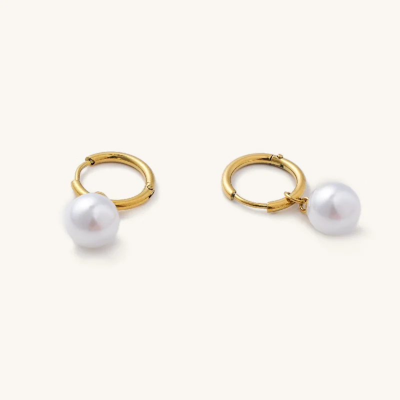 celestial moon and star necklace Florence Pearl Hoops