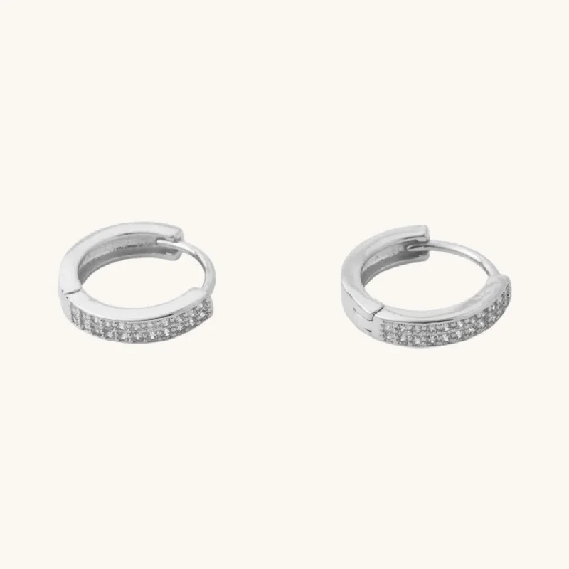 personalized initial ring stackable Waterproof Silver Crystal Huggies