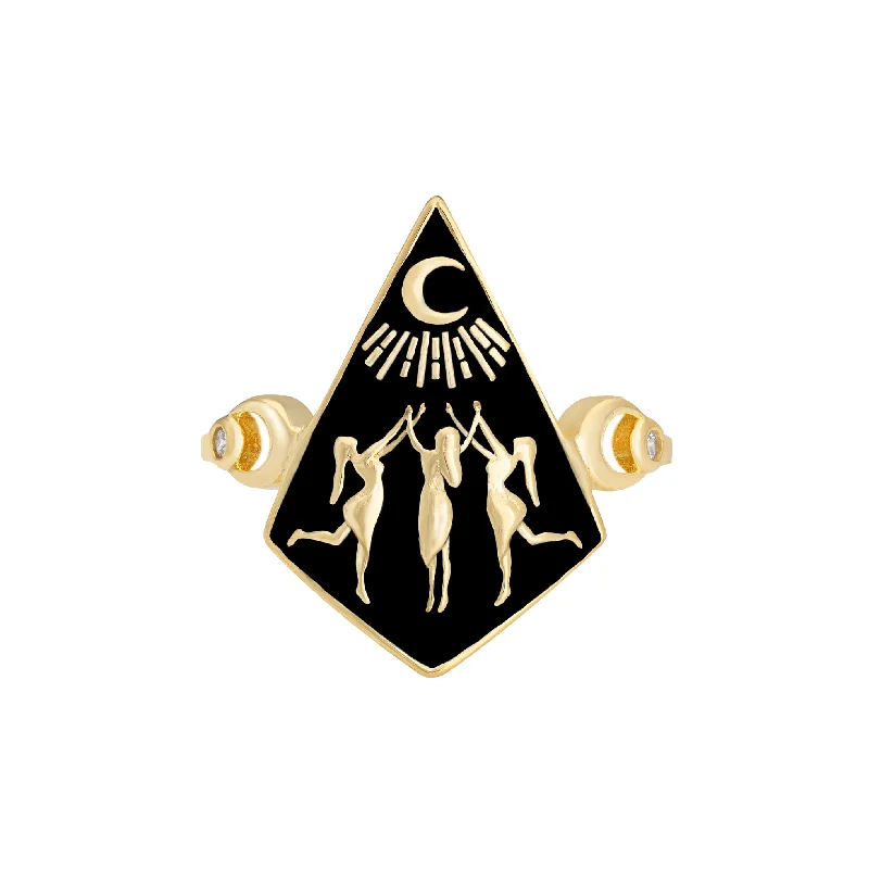 celestial sunburst necklace gold Coven Ring