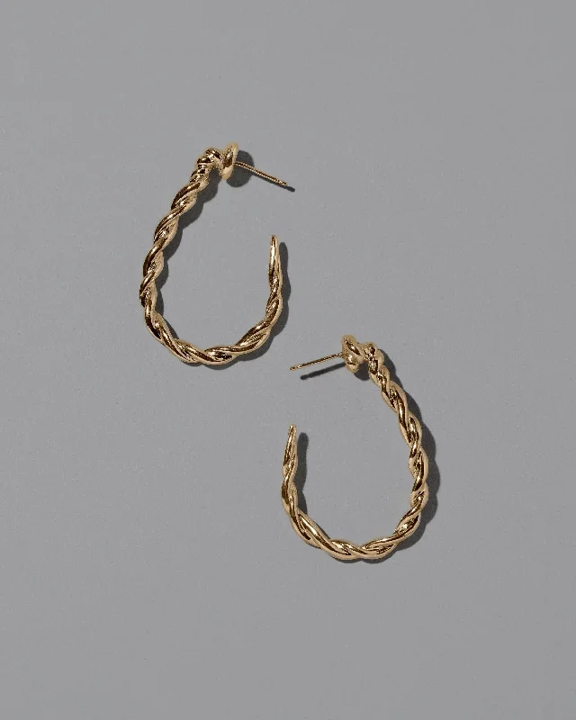 handmade copper wire ring Landform Hoop Earrings - Solid Gold