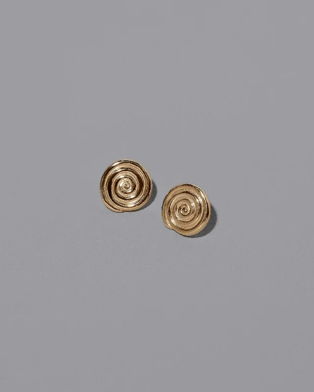 real zircon gemstone bracelet Serpentinite Stud Earrings  - Solid Gold