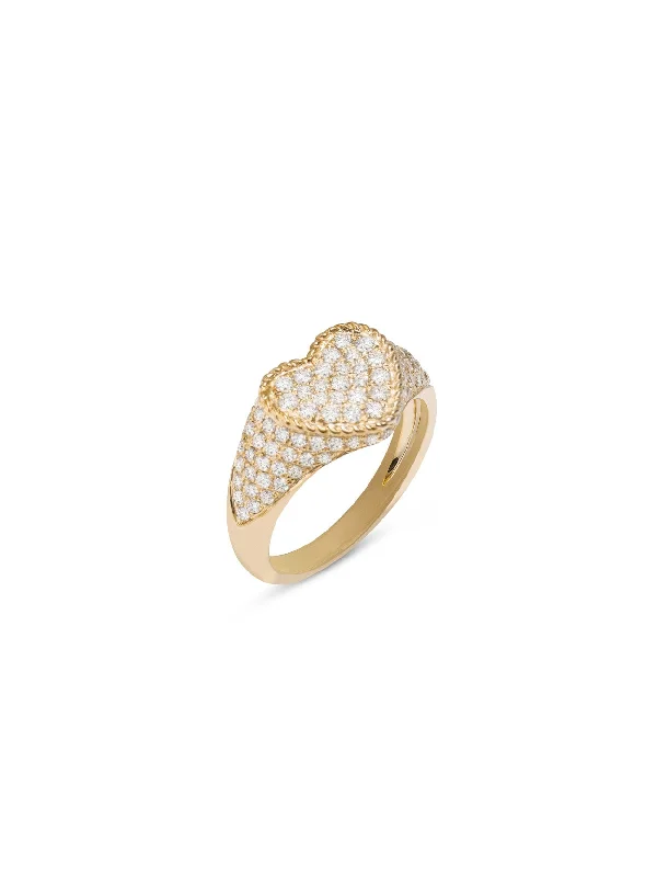 celestial lunar eclipse pendant Diamond Baby Heart Cheveliere Yellow Gold Signet Ring celestial lunar eclipse pendant Diamond Baby Heart Cheveliere Yellow Gold Signet Ring