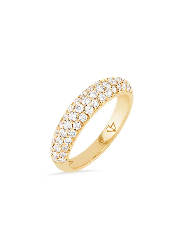 custom initial pendant necklace Diamond Dome Yellow Gold Ring