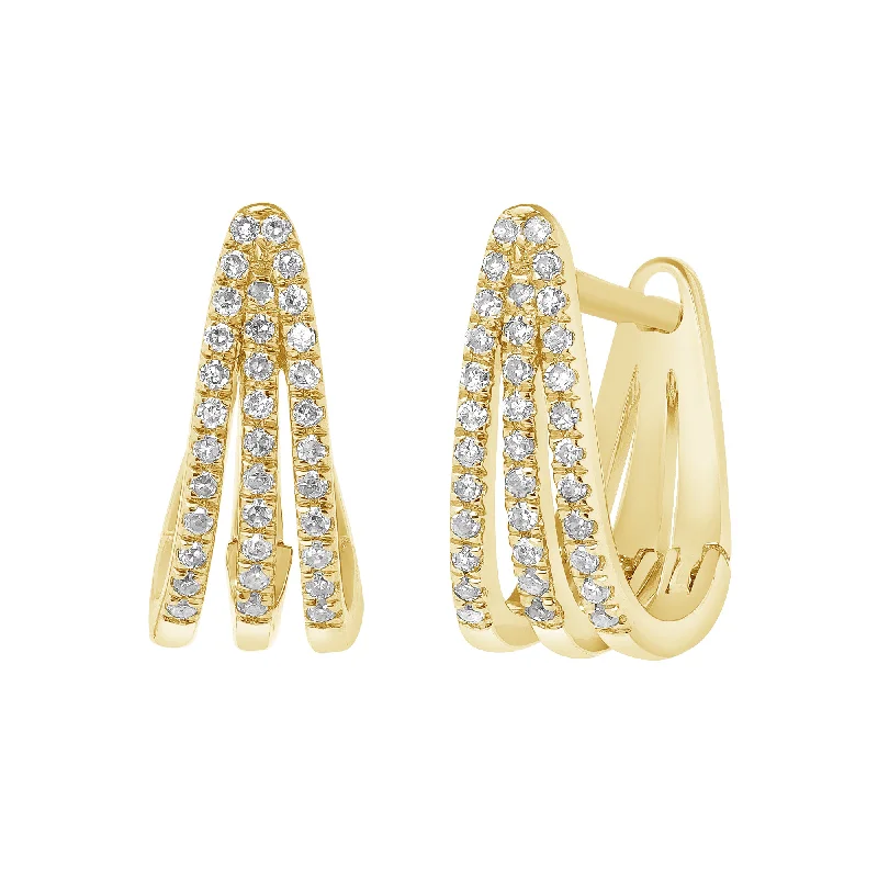 emerald gemstone earrings DIAMOND HUGGIE EARRINGS