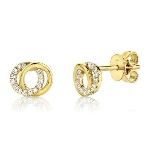 white topaz stacking rings Diamond Love Knot Circle Studs