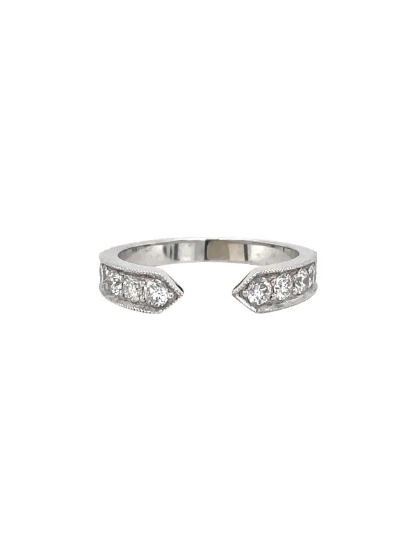 dainty gemstone chain bracelet Diamond White Gold Chevron Ring