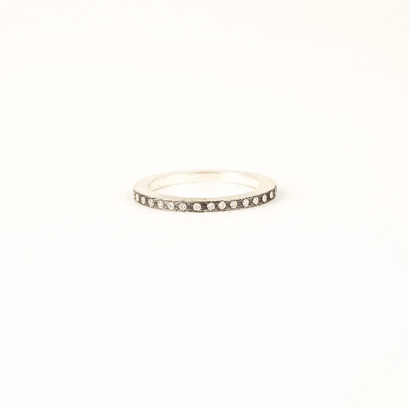 vintage pearl engagement ring Diane 1.8mm Eternity Diamond Ring