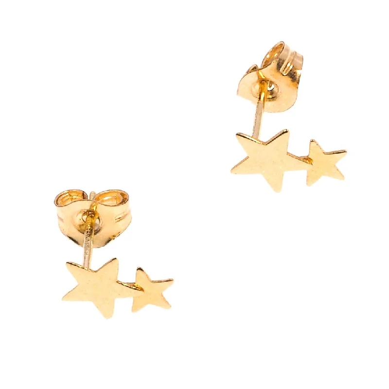 adjustable charm bracelet sterling silver Double Star Stud Earrings in 14K Yellow Gold | adjustable charm bracelet sterling silver Double Star Stud Earrings in 14K Yellow Gold |