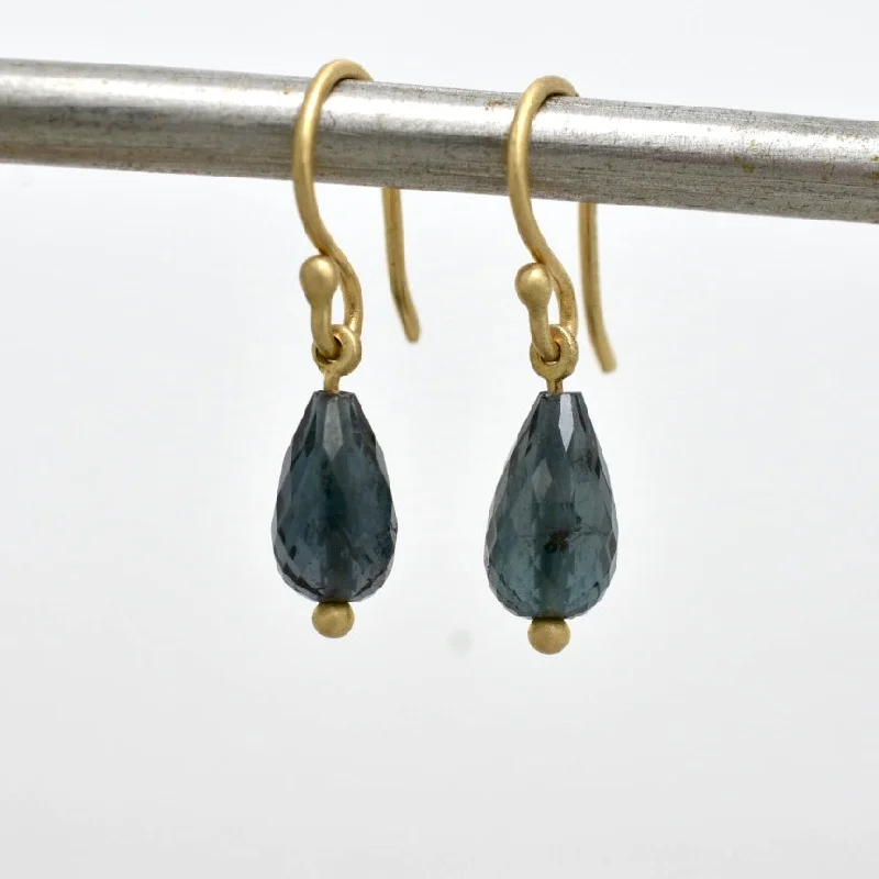infinity knot wedding band Tourmaline Droplet Earrings in Dark Teal