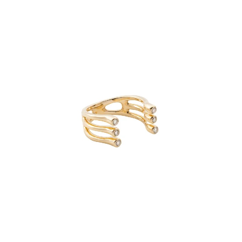 genuine ruby ring women "Drosera" Diamond Cuff Ring