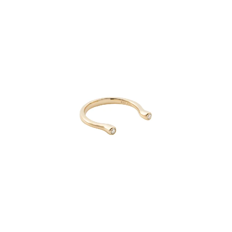 luxury emerald ring platinum "Drosera" Diamond Cuff Ring