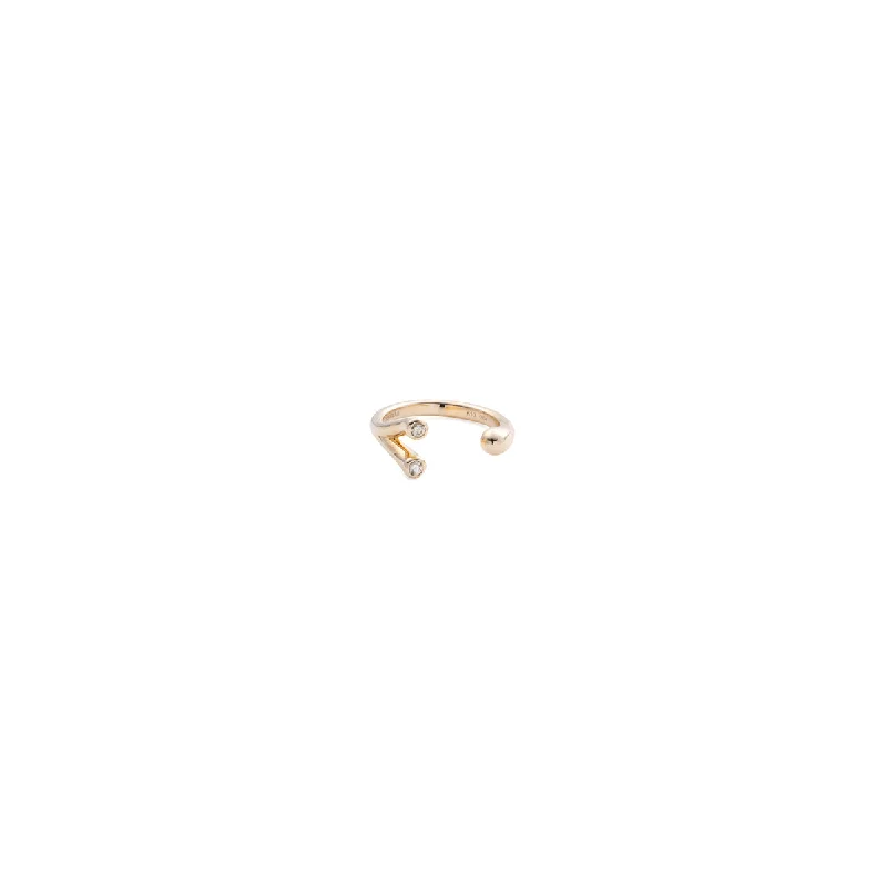 bold statement ring chunky "Drosera" Diamond pinky Cuff Ring
