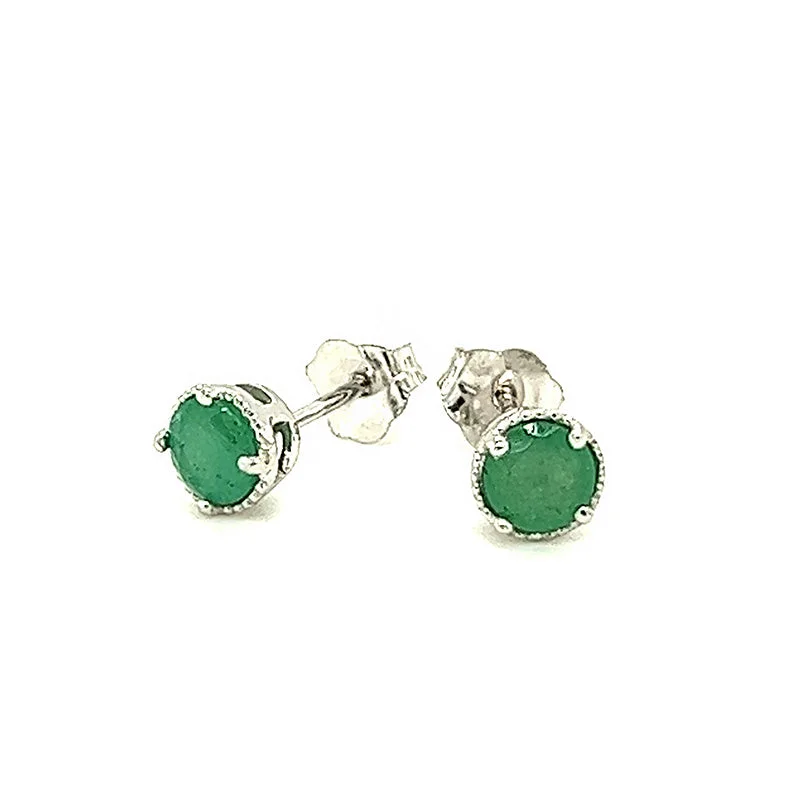 personalized coordinates ring custom Emerald Stud Earrings