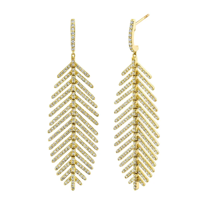 minimalist black diamond studs Feather Earrings